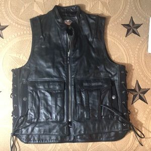 Harley Davidson Leather Riding Vest L